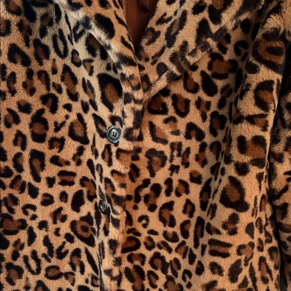 Brown Leopard Print Teddy Jacket - Picture 2 of 2